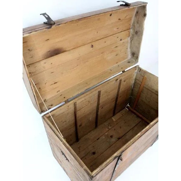 Wood Antique Wood Chest For Sale - Image 7 of 12