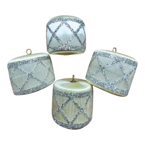 Vintage Rauch Satin Silk Drum Christmas Ornaments Box
