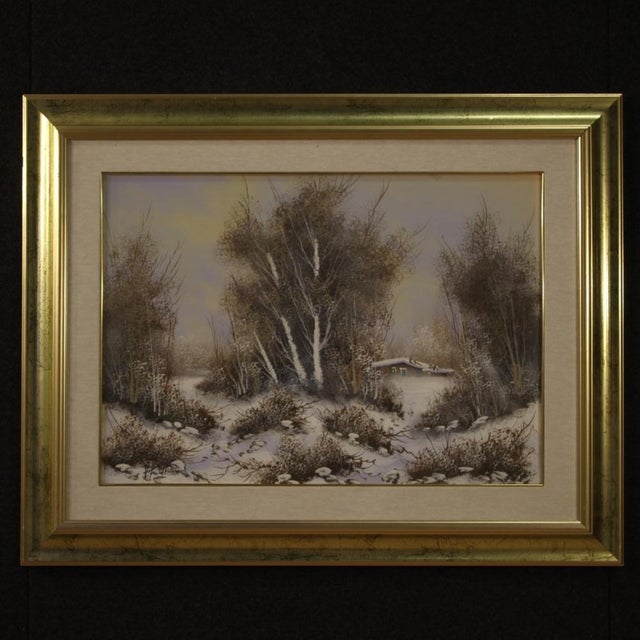 Italian Artist, Winter Landscape, 1970, Oil on Canvas, Framed For Sale - Image 16 of 16