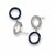 Metal 14k White Gold Double Circle Drop Earrings With Diamonds & Sapphires, A Pair For Sale - Image 7 of 8