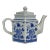 Vintage Italian Tuscany Style Blue and White Porcelain Tea Pot For Sale