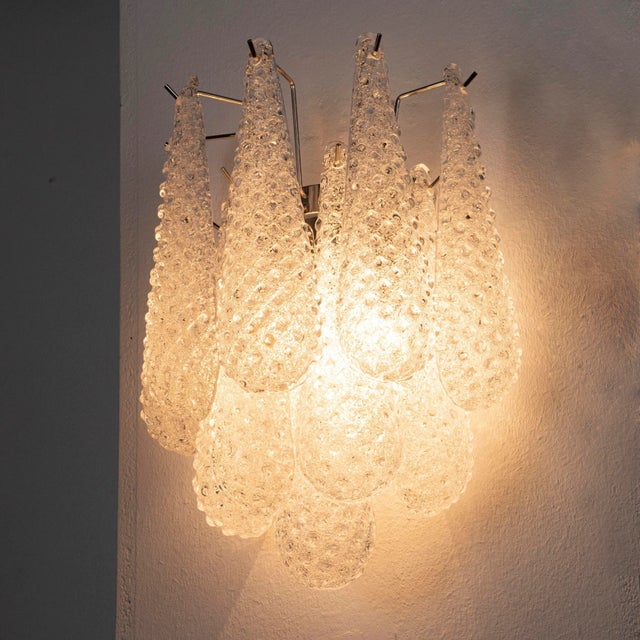 1980s Spoon-Shaped Murano Glass Wall Sconce, Italy, 1980s For Sale - Image 5 of 10