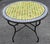 Moroccan 40" Handcrafted Olive Green, Blue, Black and White Moroccan Mosaic Table For Sale - Image 3 of 7