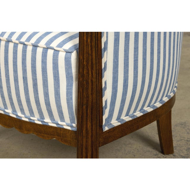 Pair of French Art Deco Maple Gondola Barrel Chairs, Provence, Circa 1925 For Sale - Image 12 of 18