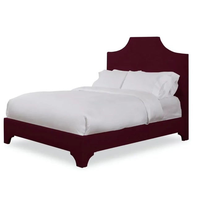 Modern Kit King Bedframe, Wine Velvet For Sale - Image 3 of 4