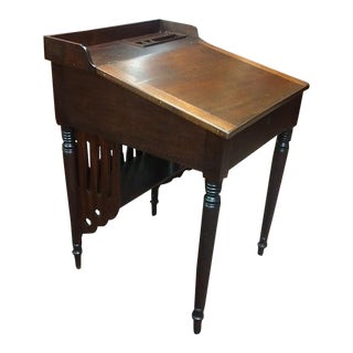 Antique School Desk, Walnut Desk, Victorian Desk For Sale
