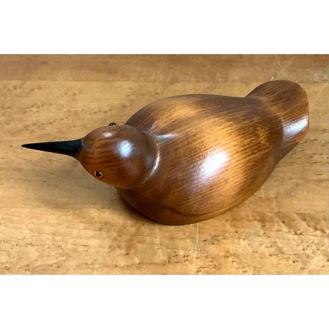 Vintage Carved Wood Bird Sculpture For Sale - Image 9 of 12
