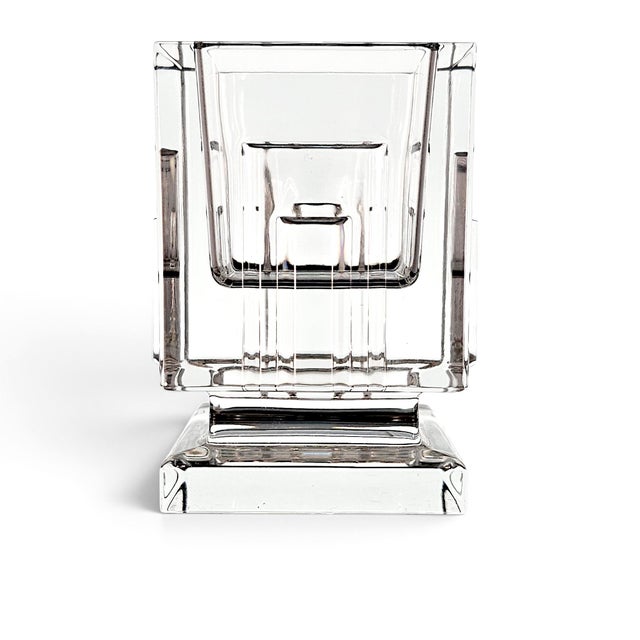 A Waterford Crystal votive or candle holder from the discontinued Metropolitan collection, crafted in Germany and...