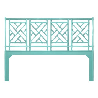 Chippendale Headboard California King - Turquoise For Sale