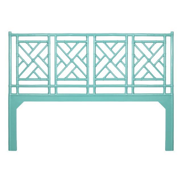 Chippendale Headboard California King - Turquoise For Sale