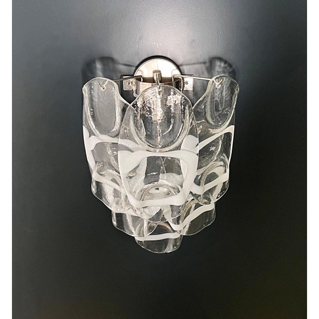 Vintage Italian Murano Glass Crostoli Wall Lights, 1990s, Set of 2 For Sale - Image 9 of 16