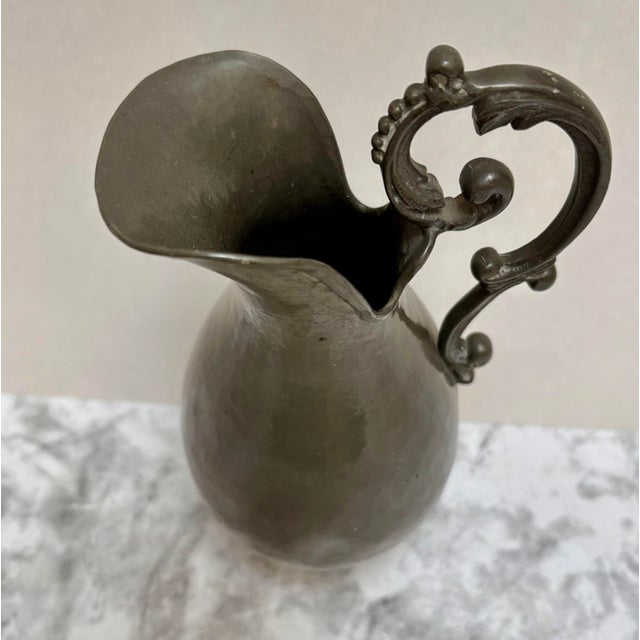 English Vintage English Pewter Pitcher or Vase For Sale - Image 3 of 8