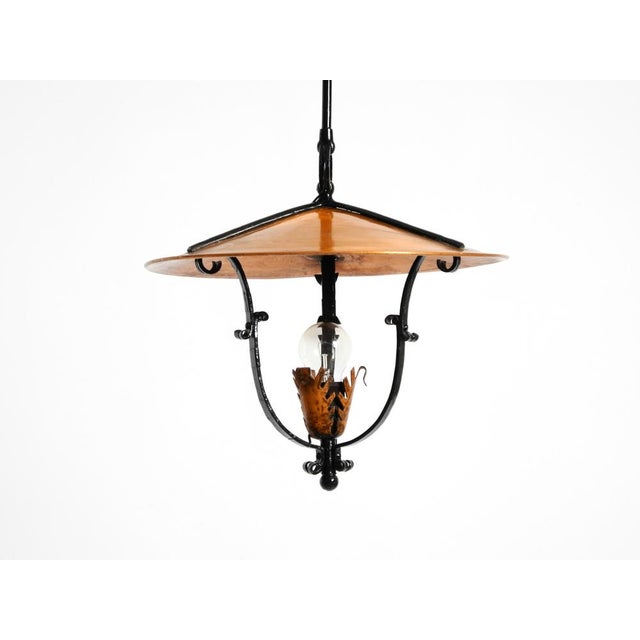 Metal Large Vintage Pendant Lights in Heavy Metal and Copper, 1930s, Set of 2 For Sale - Image 7 of 18