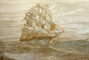 Pete Peterson Flying Cloud Limited Ed. Intaglio Etching Unframed