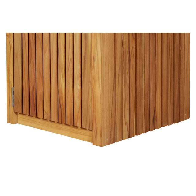 Modern Eclipse Outdoor Solid Teak Wood Cabinet For Sale - Image 3 of 11