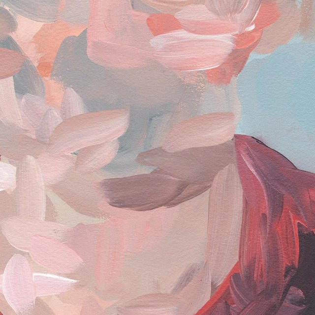 Contemporary Portrait No.2 - Abstract Figurative Painting on Paper, Expressive Contemporary Art For Sale - Image 3 of 4