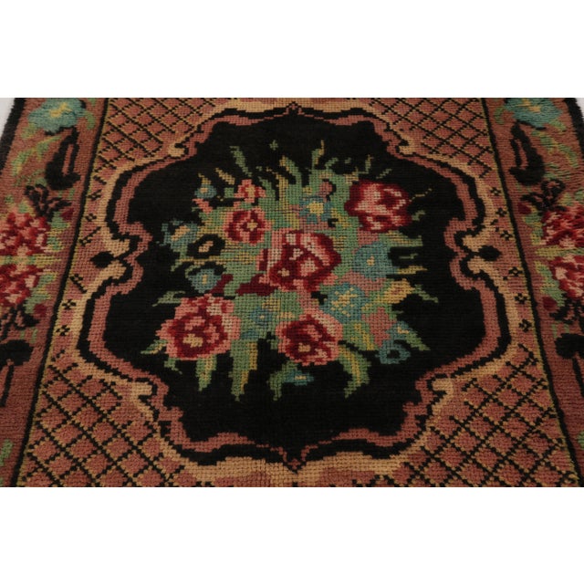 Rug & Kilim Vintage Tulu Rug in Pink With Polychromatic Floral Medallion - Rug & Kilim For Sale - Image 4 of 8