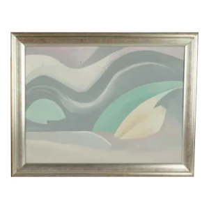 Modern Abstract Landscape Painting by Barbara Beretich - Silver Wide
