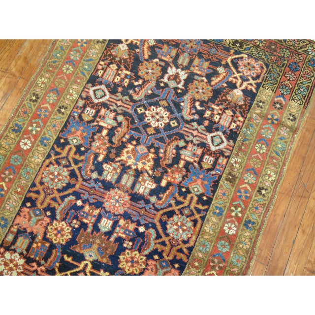 Blue Long Antique Persian Heriz Runner - 3'2" x 14'7" For Sale - Image 8 of 11