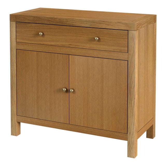 Nora 31 in. W Wood 1 Drawer 2 Door Accent Storage Cabinet, Light Natural For Sale