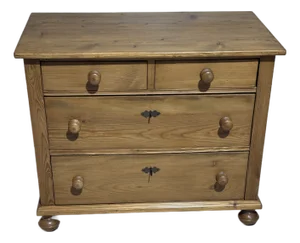 Antique Pine Two Over Two Drawers - Chest of Drawers From England