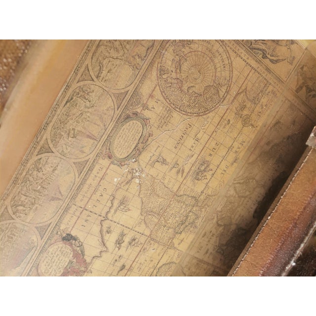 Vintage Stacked Graduated Luggage Leather Grasscloth Ralph Lauren Style 4 Drawer Chest For Sale - Image 11 of 16