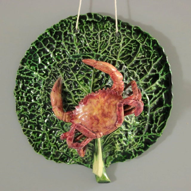 Cunha Palissy Majolica Crab Wall Pocket For Sale - Image 13 of 13