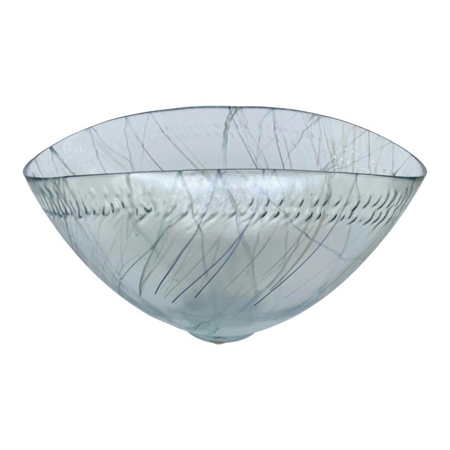 Global Views Modern Blue Spark Glass Bowl For Sale