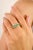 Green 5 Octagon Cut Emerald Halo Diamond Ring Size 5.5 For Sale - Image 8 of 15