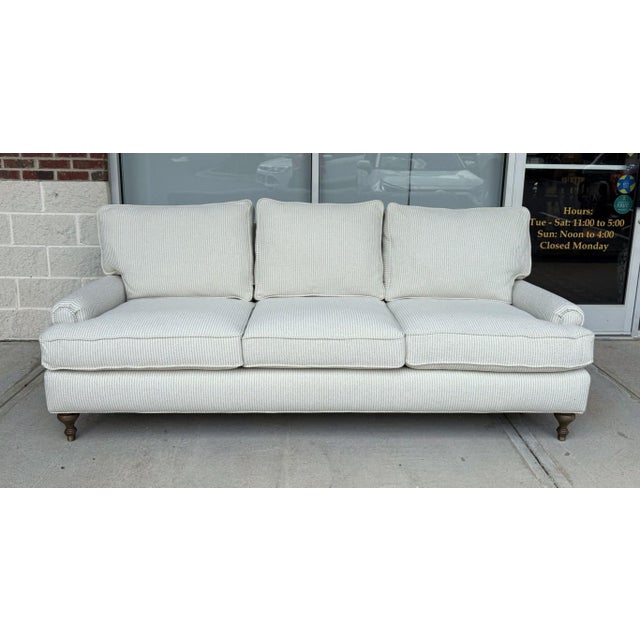 This new Hancock & Moore Your Way Classic Sofa pairs a timeless silhouette with cushioned seating, tailored rolled arms,...