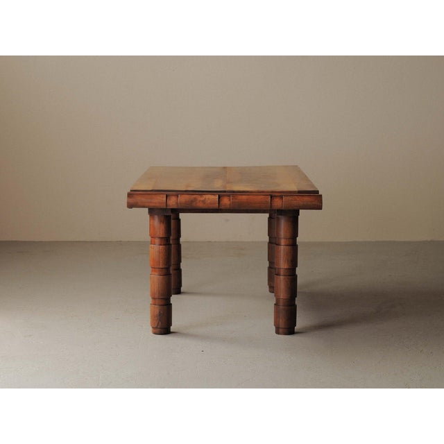 Modernist Oak and Walnut Table, France, 1940s For Sale - Image 6 of 16