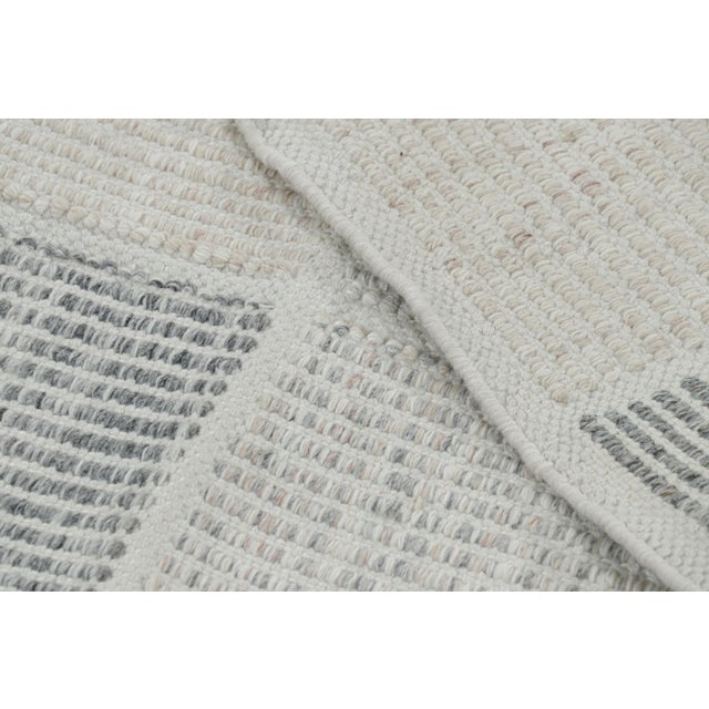 Textile Rug & Kilim’s Scandinavian Style Rug in Blue and Gray With Geometric Patterns For Sale - Image 7 of 7