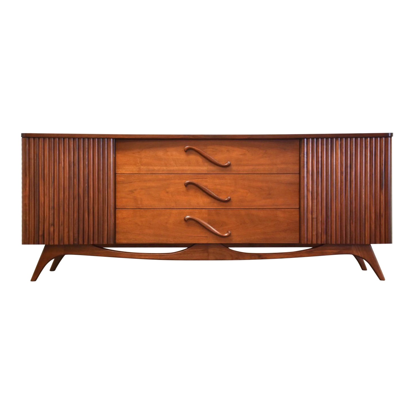Sculptural Walnut Mid Century Dresser Chairish
