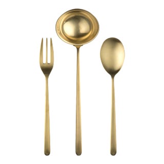 Mepra Linea 3-Piece Serving Set, Ice Oro For Sale