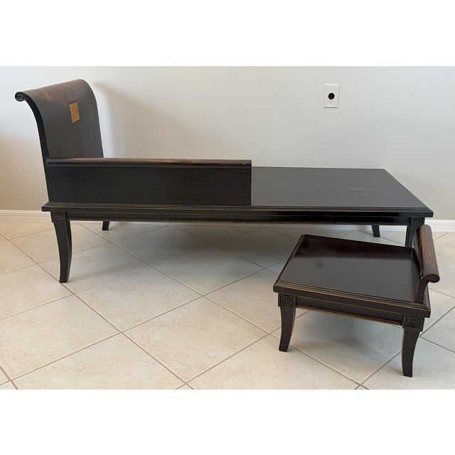 Wood Mid 20th Century Qing Dynasty Replica Asian Hardwood Daybed With Table For Sale - Image 7 of 12