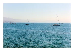 "Away", Sailboats on the Ocean Color Photograph - 58" X 40"