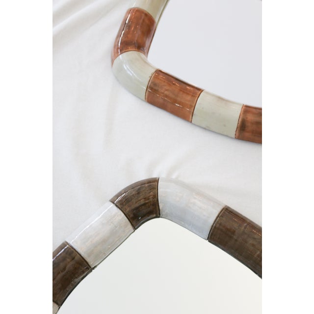 Contemporary Organic Shaped Mirror in Terracotta Echoe For Sale - Image 6 of 7