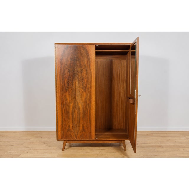 Wood Mid-Century Walnut Wardrobe by Bohumil Landsman for Jitona Soběslav, Czechoslovakia, 1960s For Sale - Image 7 of 18