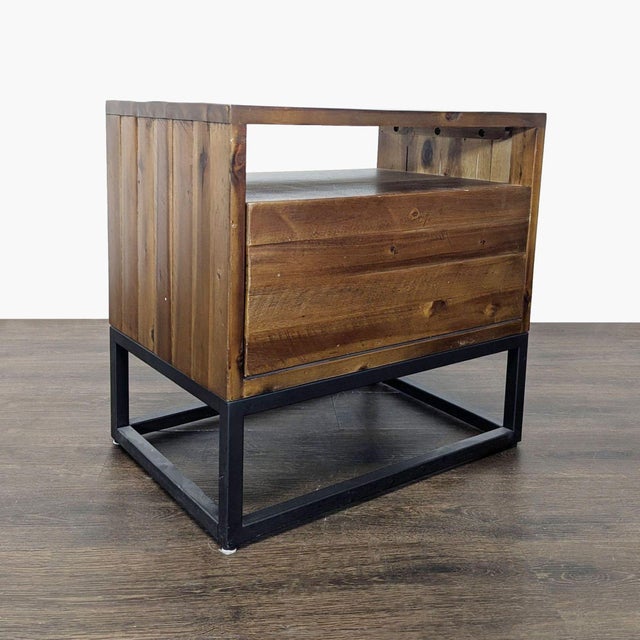 Modern Pair of West Elm Logan Nightstands For Sale - Image 3 of 11