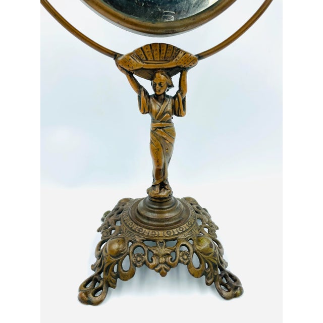 Golden Mfg. Co. Chicago Early 1900s Swivel “Geisha” Vanity Mirror ~ This wonderful old Art Nouveau-Style vanity mirror...