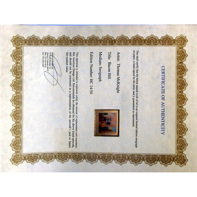 2000 - 2009 Thomas McKnight "Beacon Hill" Serigraph With Custom Frame Hand Signed For Sale - Image 5 of 5