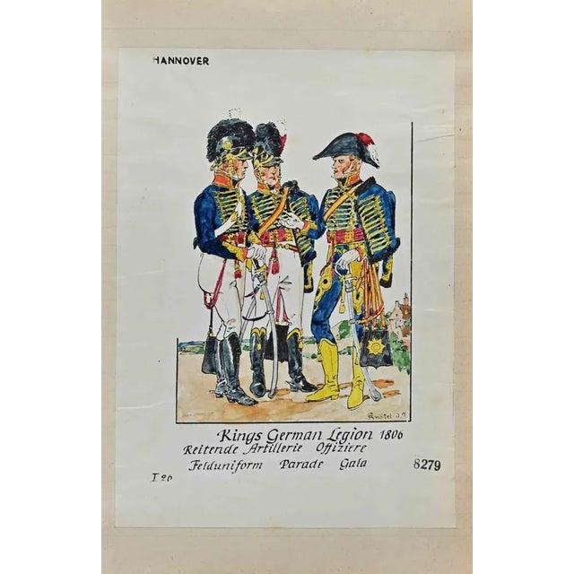 German Legion is an original drawing in ink and watercolor realized by Herbert Knotel in 1930/40s. Good condition except...