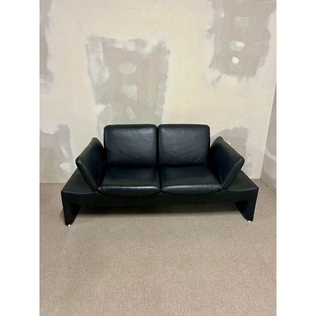 Black Leather 2-Seater Sofa with Adjustable Armrests from Leu Swiss, 2000s For Sale - Image 14 of 14