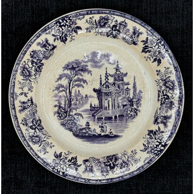 Mulberry Transferware Plate 5.13 ”W & B Brownfield" Madras Pattern For Sale In New York - Image 6 of 8