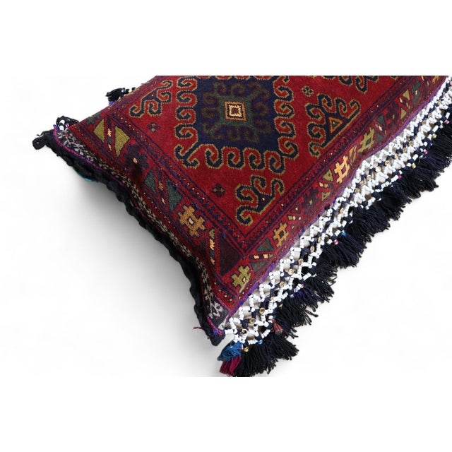 Vintage Afghan Nomad Rug Seat Cushion Cover, 1970s For Sale - Image 16 of 18