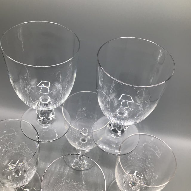 Hollywood Regency Aquarius Clear by Bryce Goblets With Heavy Crystal Stem - Set of 8 For Sale - Image 3 of 12