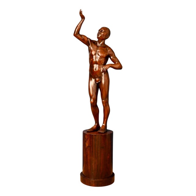 Italian Artist, Very Large Nude Sculpture of a Young Man, 1920s-1940s, Wood For Sale