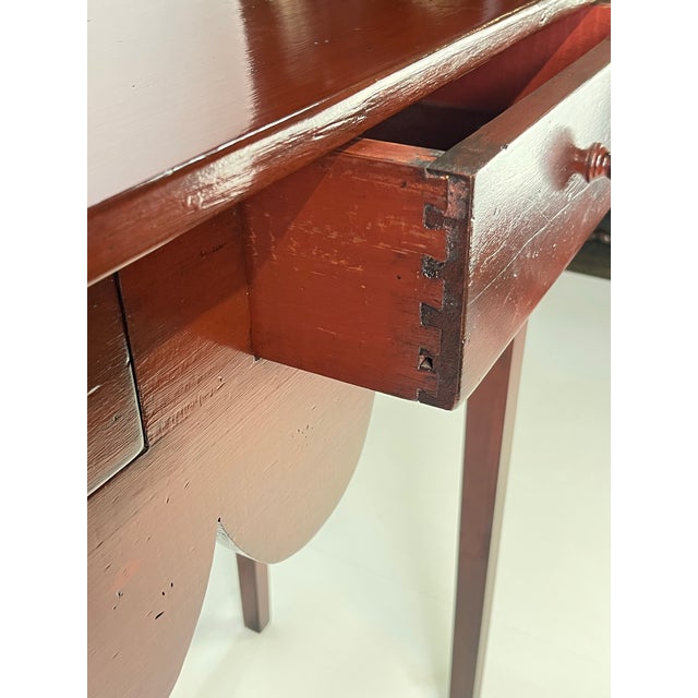 Vintage Eddy West Solid Pine Scalloped Apron Tavern Table or Huntboard For Sale - Image 10 of 13