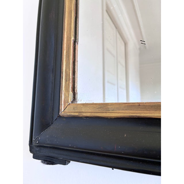 Antique French Louis Philippe Mirror – Black and Gold, Late 19th Century For Sale - Image 4 of 9