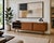Mid-Century Modern Modern Walnut Credenza / Media Console | Minimalist Sliding Door Sideboard For Sale - Image 3 of 10